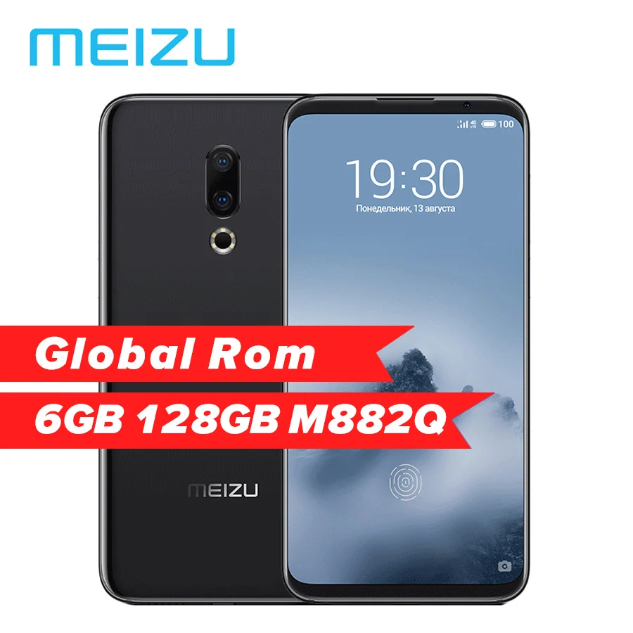 Мобильный телефон MEIZU 16th M882Q 6," Android 8,0, 6 ГБ, 128 ГБ, Восьмиядерный процессор Snapdragon 845, 1080x2160 P, 12 Мп+ 20 МП, 4G LTE