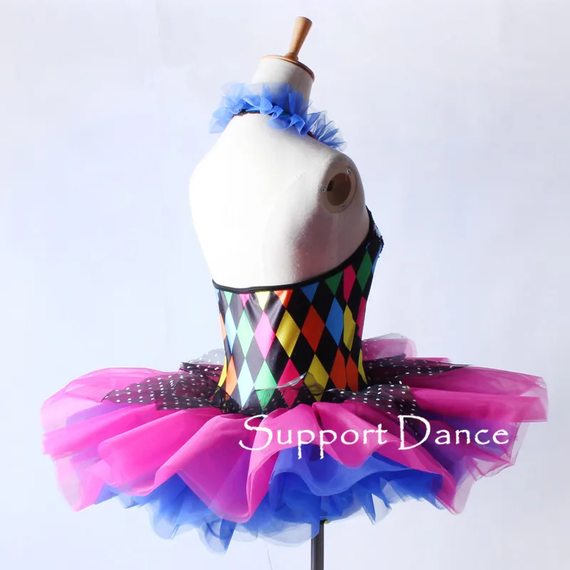 Балетное платье-пачка для девушек с рюшами и блестками женский красочный костюм