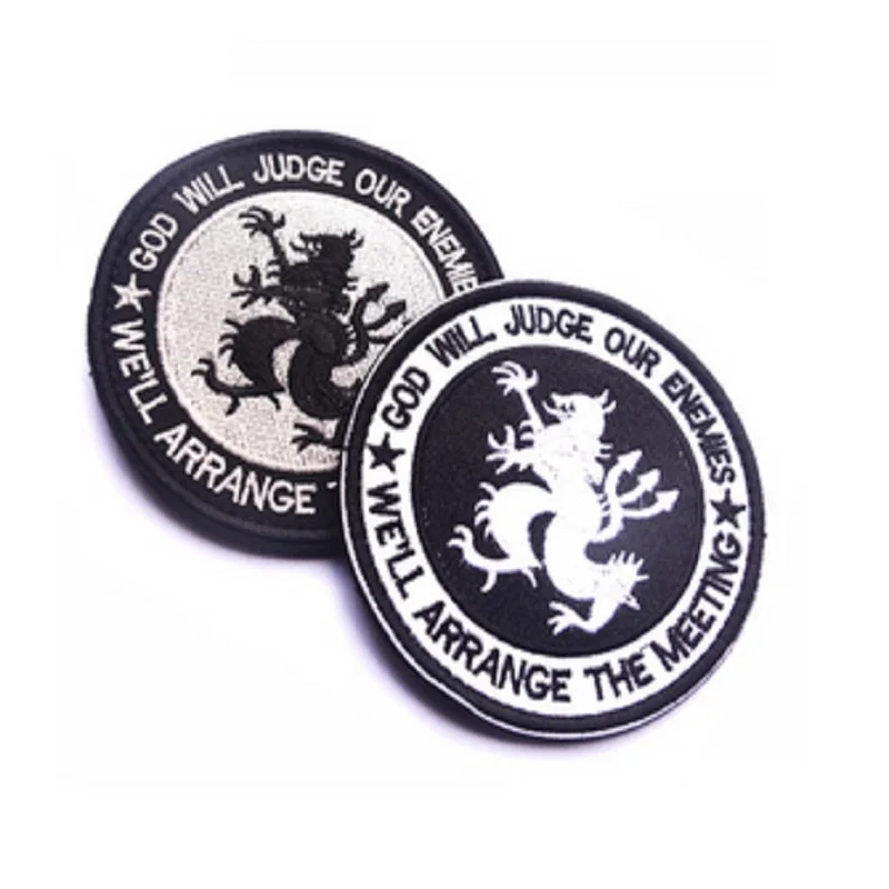 3D нашивки с вышивкой повязка на руку и крючок печать крючках Бог оценит наших