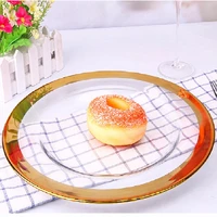 33cm european creative transparent gold edge plate glass fruit plate daily merchandise