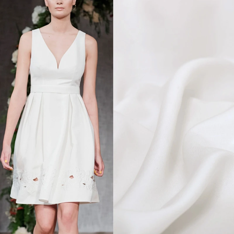 Белая модная Высококачественная мерсеризованная льняная ткань для платья