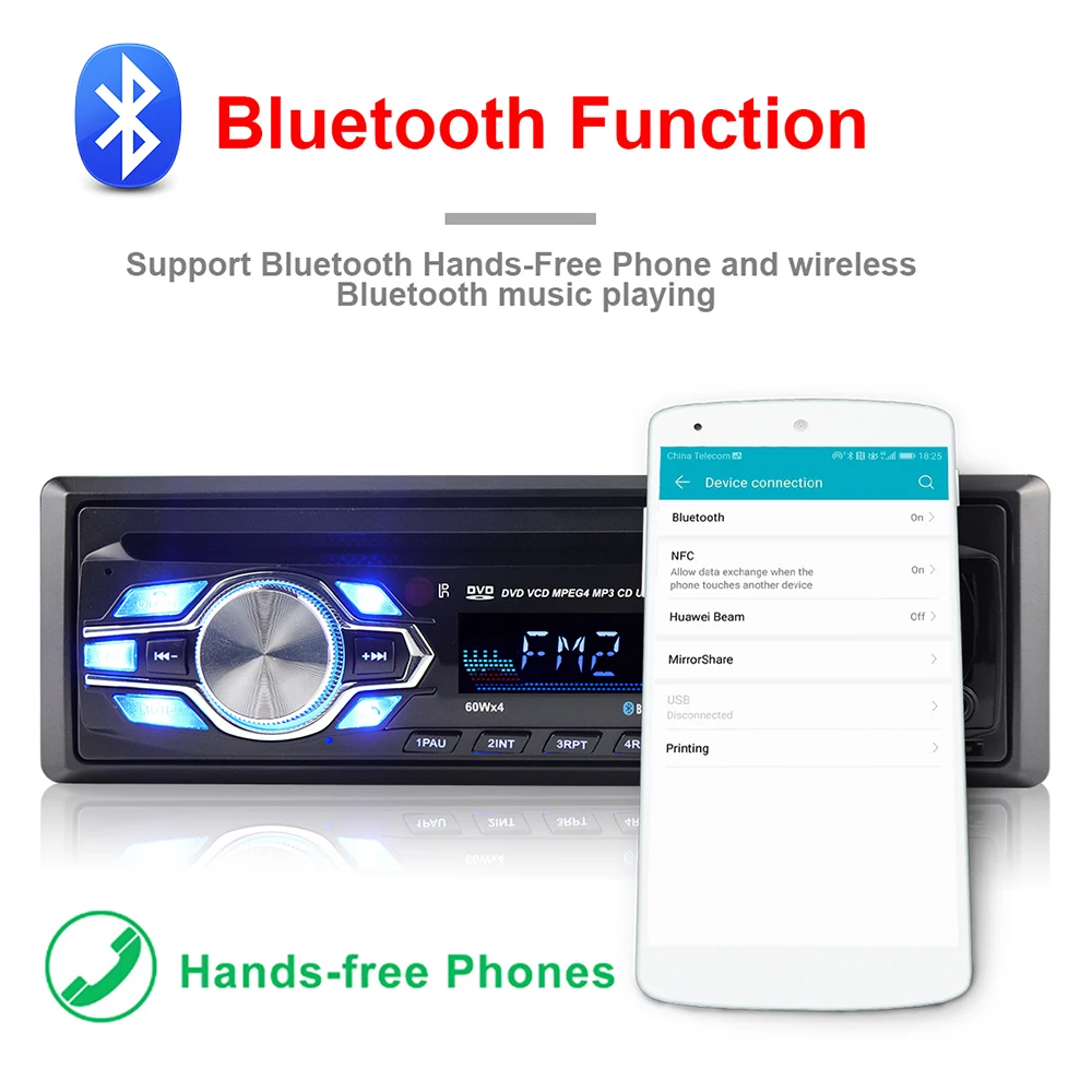 Радио автомобильный CD плеер Automotivo 1 Din 12 в Bluetooth Авторадио аудио авто стерео USB AUX DVD