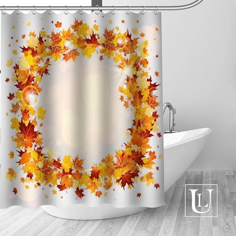 

Custom Maple leavesr Curtain Fabric Modern Shower Curtain bathroom beautiful Curtains Bath decor Polyester Cloth Waterproof