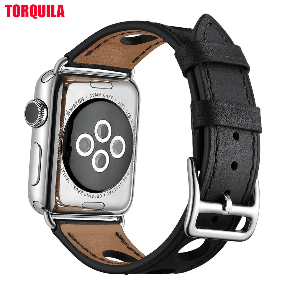TORQUILA натуральная кожа кожаный ремешок для наручных часов Apple Watch Series 4/3/2/1 38 мм/40 мм