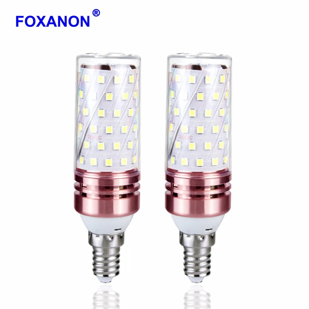 Светодиодсветильник лампа кукуруза Foxanon E27 E14 110 В переменного тока 2835 SMD 5 Вт 7 9 12 16