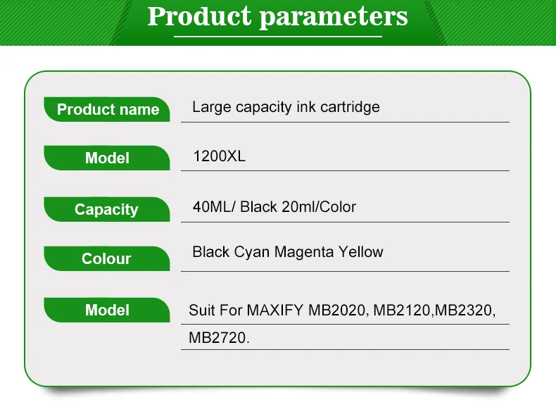 PGI-1200 чернильный картридж для Canon PGI1200 MAXIFY MB2020 MB2120 MB2320 MB2720 струйные картриджи для принтера PGI 1200 XL с чипом