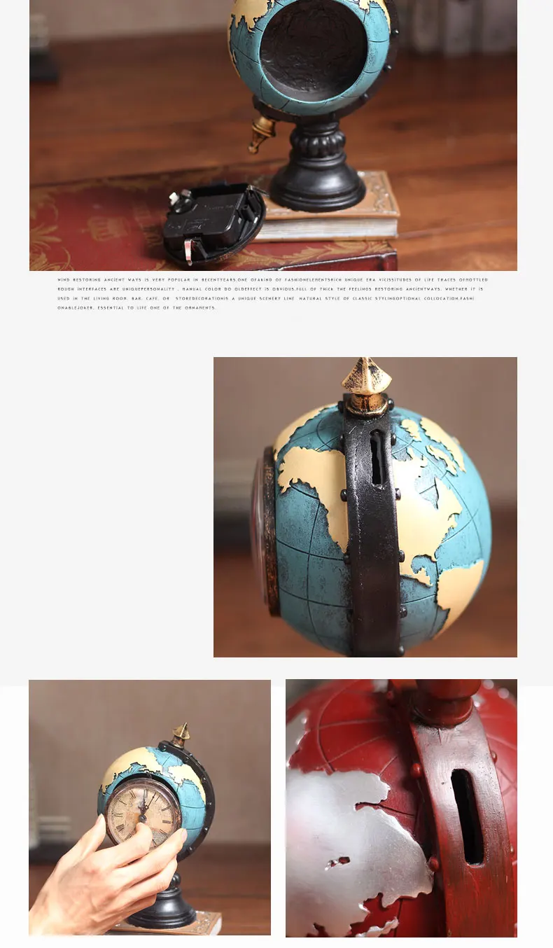W11-17cm, европейские классические часы, копилка, земной шар, офисный домашний стол, Декор, подарок на год, день рождения, Детская развивающая игрушка