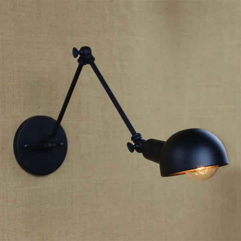 Modern Sconce wall light led lighting fixtures with flexible arm vintage surface mounted lamp bedroom black copper 110/220v | Лампы и