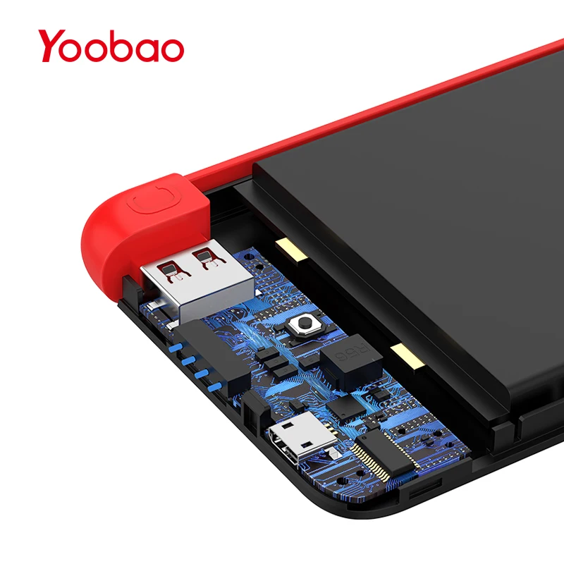 Yoobao S5K 5000mAh повербанк со встроенным сьёмным кабелем внешний аккумулятор