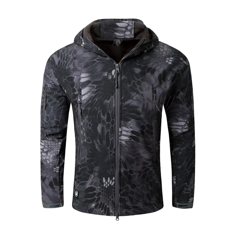 Python Black Camo Шанхай история наивысшего качества шестерни спектр софтшелл тактическая куртка милитари водонепроницаемая ветрозащитная спецовка 18 цветов - Цвет: Python Black Camo