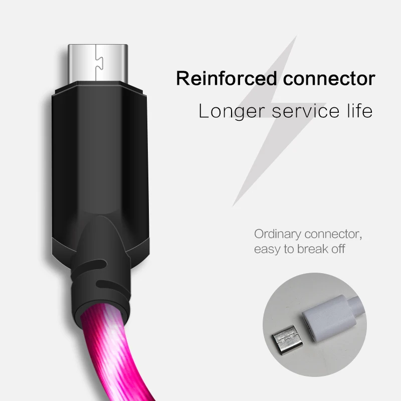 USB кабель с подсветкой Power4 Micro USB/Type C/Lightning QC 2.0 зеленый/синий/красный|Кабели для