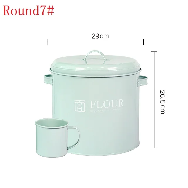 Round7 10 Jin рисовое ведро ПЭТ пищевой горшок уплотнение резервуар для хранения стальной дом влагостойкая крышка герметизация кухонная утварь многофункциональная - Цвет: Round7