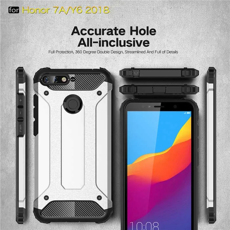 Beworlder Armor Cases For Huawei Honor 7A Case Y5 2018 Silicone Cover TPU + PC ShockProof Coque Y6 Prime |