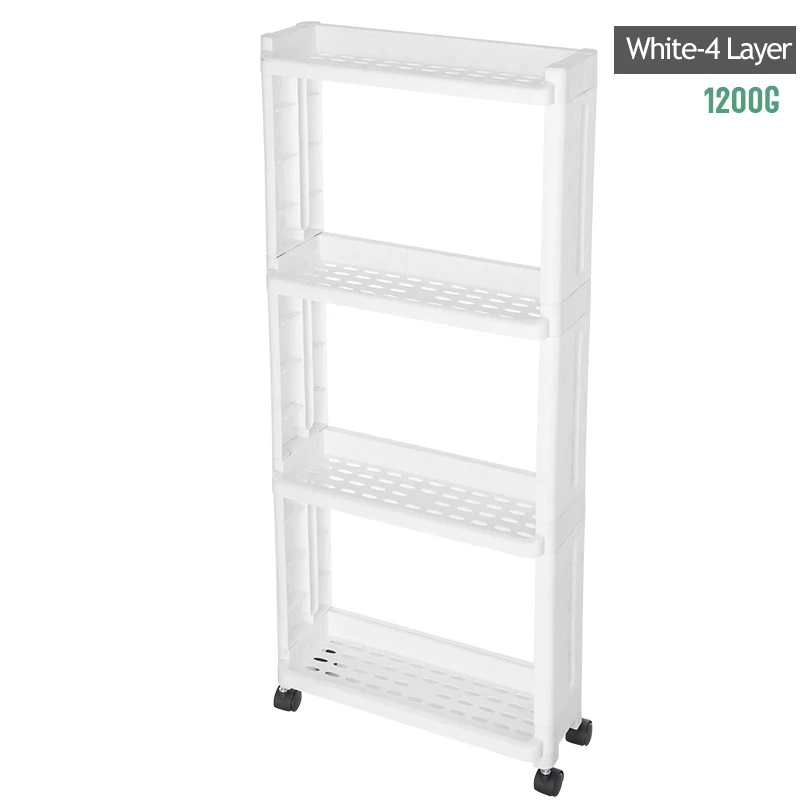 4 Layer-White ACTIONCLUB 3/4 слой зазор кухонный стеллаж для хранения холодильник боковая полка на колесиках ванная комната Органайзер Экономия места держатель - Цвет: 4 Layer-White