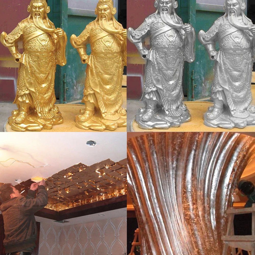 100 шт. бумага для рукоделия имитация золотого серебряного медного листа лист