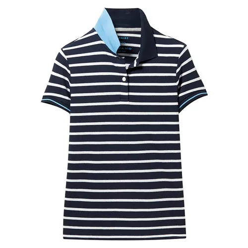 81Blue Giordano женская футболка Polo в полоску с короткими рукавами slim fit,имеет несколько цветовых решений и размеров - Цвет: 81Blue