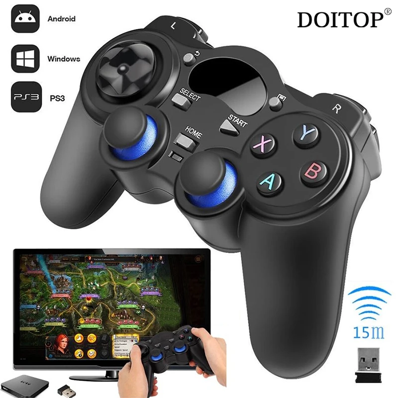 DOITOP 2 4G беспроводной игровой геймпад джойстик контроллер для PS3 TV Box Tablet PC GPD XD Android