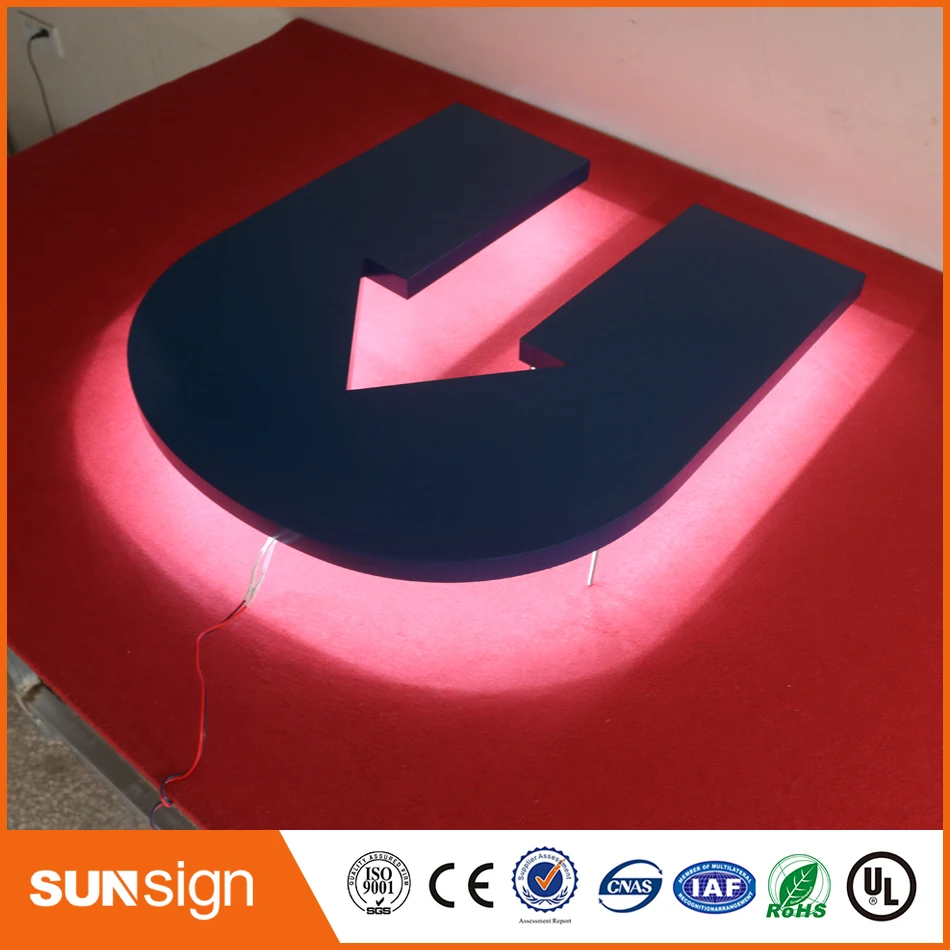 3D наружные рекламные буквы из нержавеющей стали с подсветкой|backlit sign letters|sign