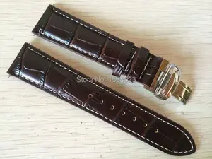 Пряжка 20 мм (пряжка 18 мм) T063617 T063639 T063610, серебристая пряжка-бабочка высокого качества + коричневый ремешок для часов из натуральной кожи