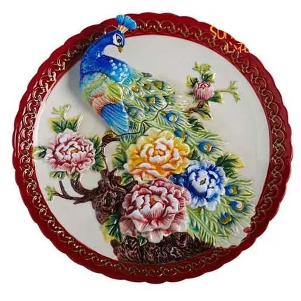 Павлин Фарфор Декоративные Плоские пластины для подвешивания керамический