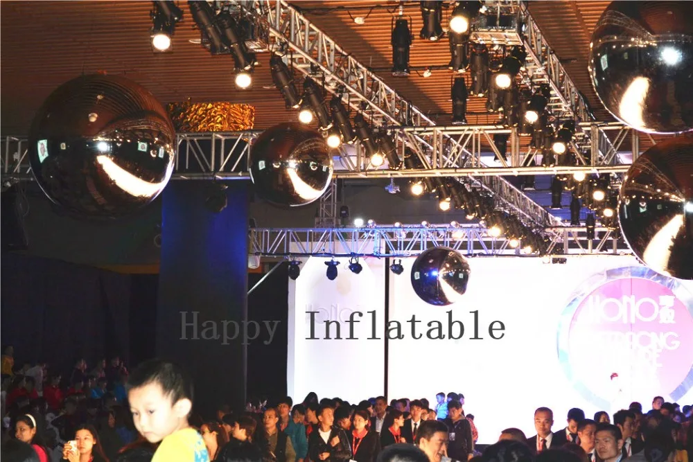 Серебряный шар 1 5 м отражающий надувной игрушечный мяч модный зеркальный для