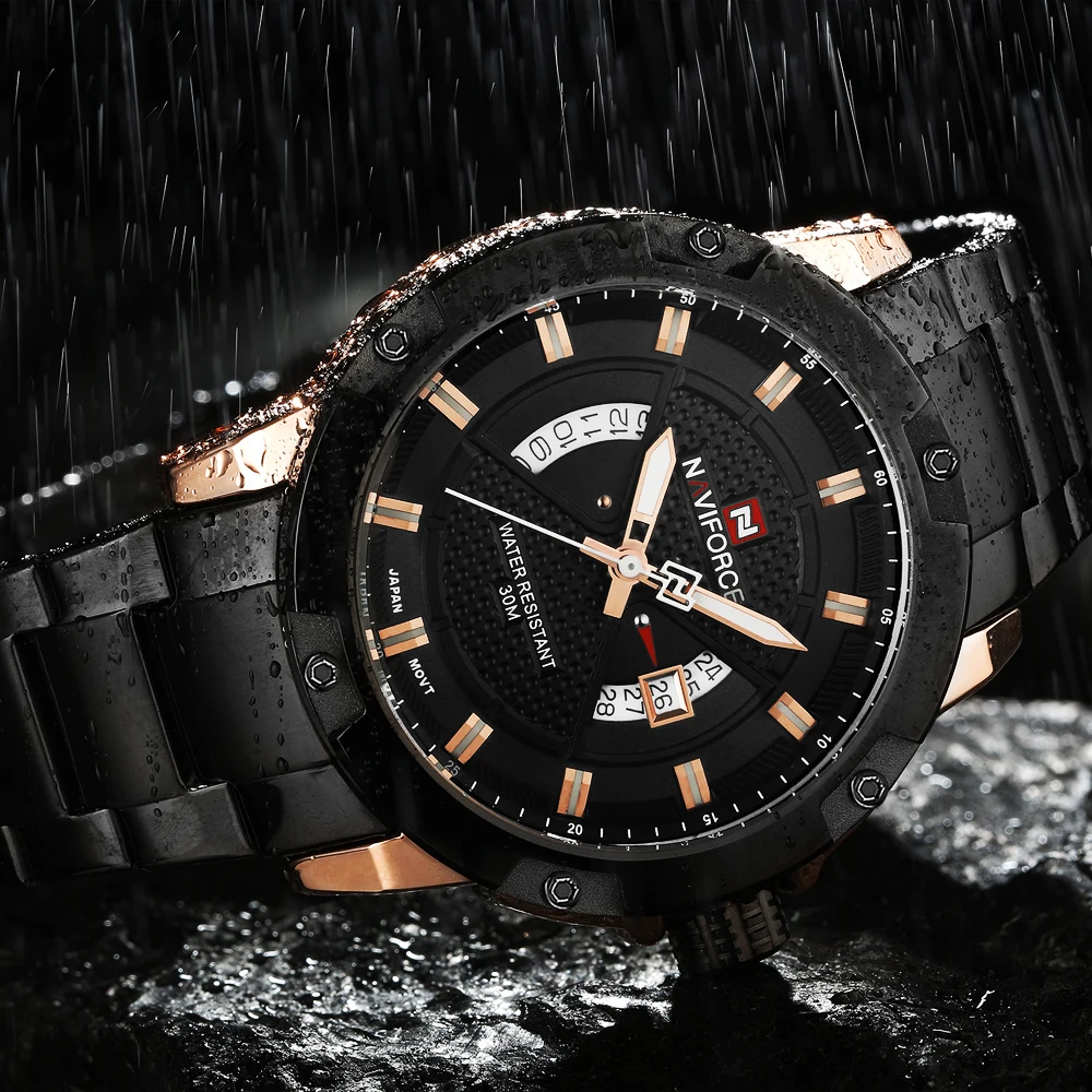 Часы наручные NAVIFORCE Мужские кварцевые модные спортивные брендовые Роскошные