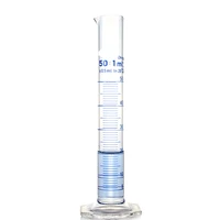 50ml measuring cylinder with spout and graduation with glass heagon base laboratory chemistry equipment