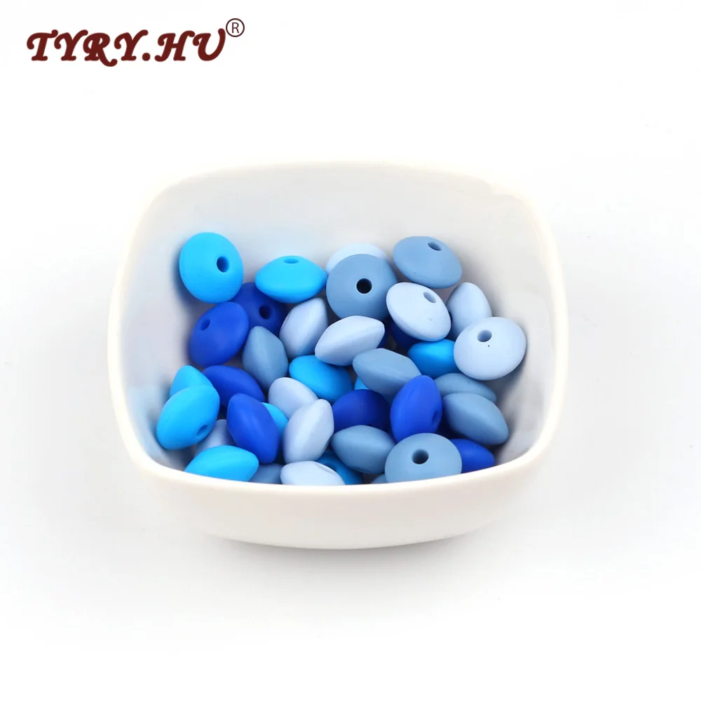 

100PC 12mm Silicone Lentil Abacus Loose Beads Baby Teething Teether Beads Gifts BPA Safe Nursing Chewing Bead For DIY Necklace