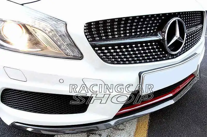 OE Style настоящий карбоновый передний спойлер для BENZ W176 A CLASS A250 AMG SPORT BUMPER M007|spoiler