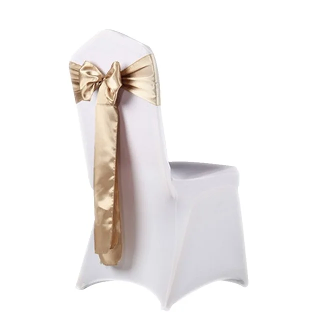 Champagne BIT. FLY/1 шт. атласные свадебные стулья 15x275 см с узелком, вечерние украшения для стульев, галстуки-бабочки для свадьбы, отеля, банкета - Цвет: Champagne