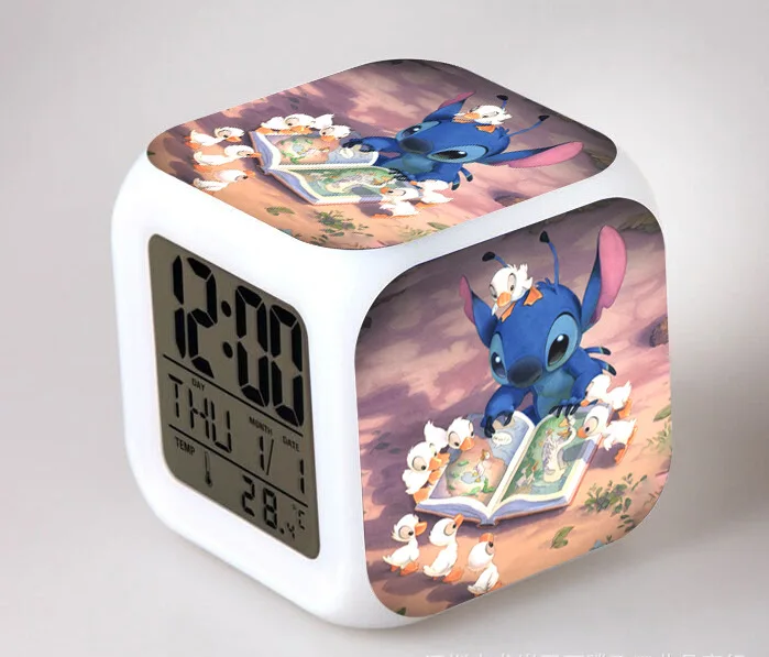 3 Lilo& Stitch мультфильм детский будильник wekker цифровой будильник игрушки led reloj despertador wake up light reveil настольные часы - Цвет: 3