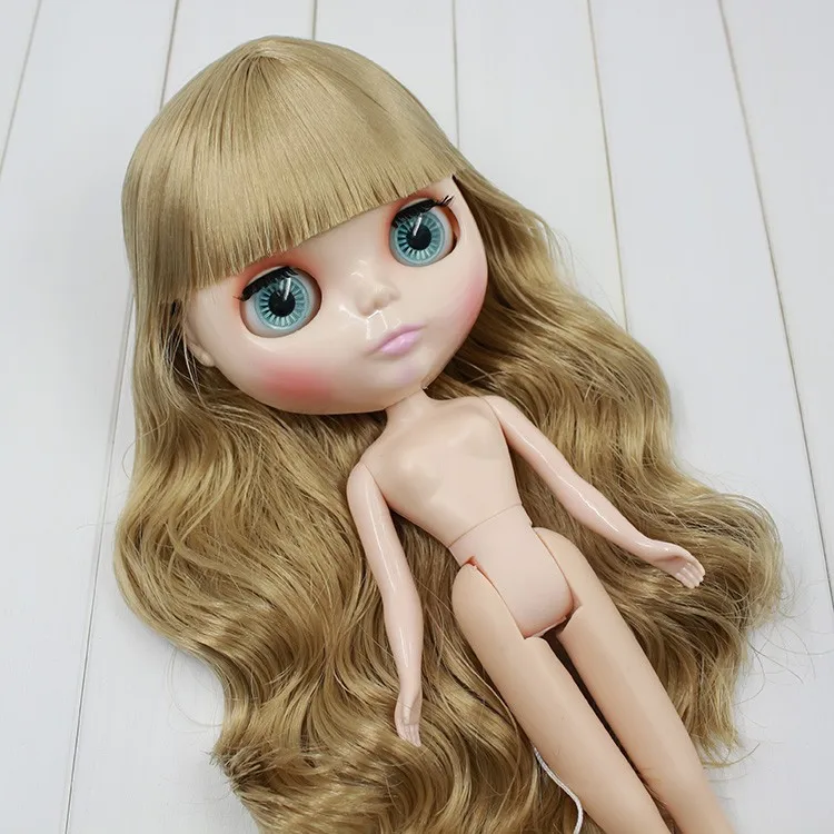 Кукла Nude Blyth для серии No. J230BL0772 золотые волосы с челкой подходит для DIY сменная игрушка для девочки
