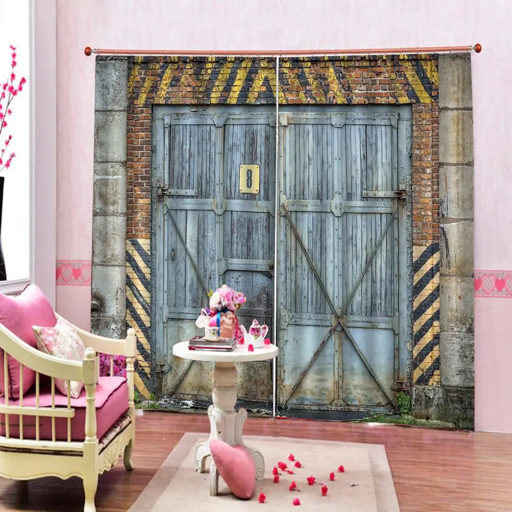 

3D Curtain Luxury Blackout Window Curtain Living Room wood door morden curtain Decoration