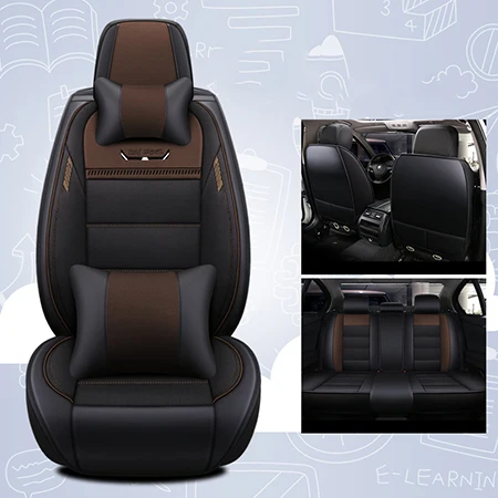 Передние+ задние) кожаные и льняные авточехлы для nissan x trail x-trail xtrail t30 t31 t32 murano 2009 2008 2007 2006 - Название цвета: Coffee Deluxe