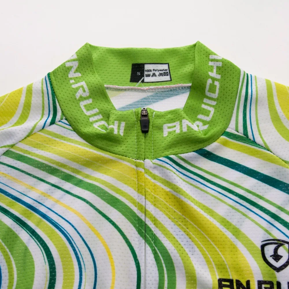Green Stripe Design Men Cycling Jersey 2018 Short Riding Bicycle Clothing Sport Jerseys Customized/Wholesale Service | Спорт и