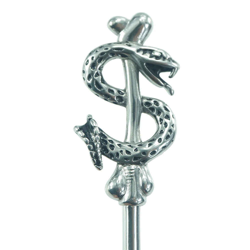 new special design Dia 6mm length 197mm stainless steel urethral catheter penis plug dilators with snake head sex toys for men |