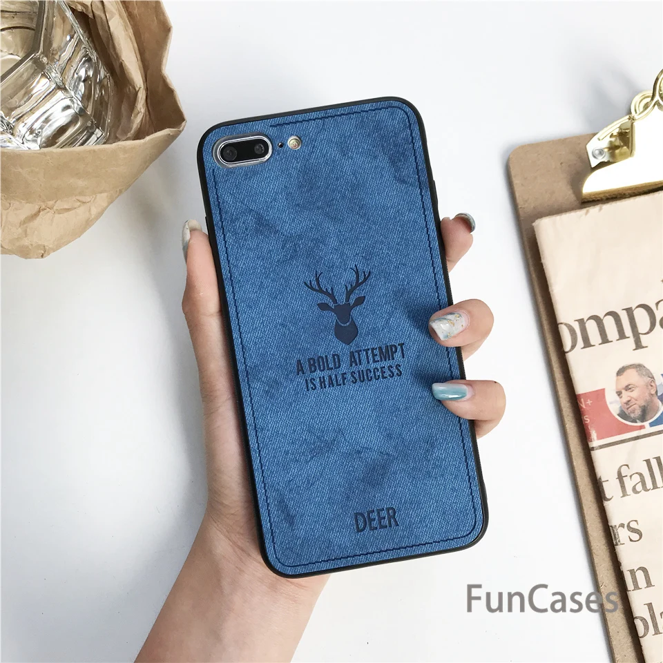 Тканевый Винтажный чехол с оленем для iphone XS MAX XR X SE 5 5S 6s 7 8 Plus OnePlus 6 силиконовый +