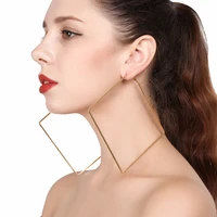 new metal square hoop earrings for women fashion jewelry pendientes boho big geometric simple party statement evening earrings