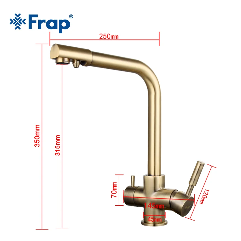 Новый Бронзовый кухонный кран Frap Seven Letter Design с поворотом на 360 градусов и функцией
