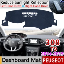 Для peugeot 308 T9 2014 ~ 2019 308sw 308GTI Противоскользящий коврик на приборную