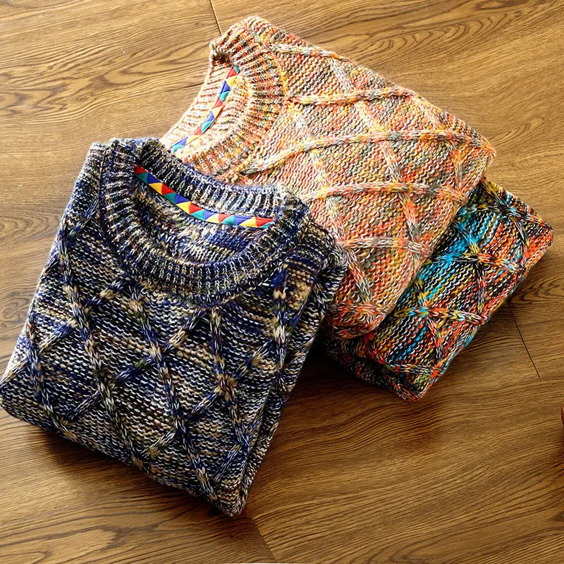 

Hot sale New Fashion Mens Christmas Sweater Casual Slim Fit Male Clothing Long Sleeve Knitted Pullovers Winter Thick Sweater