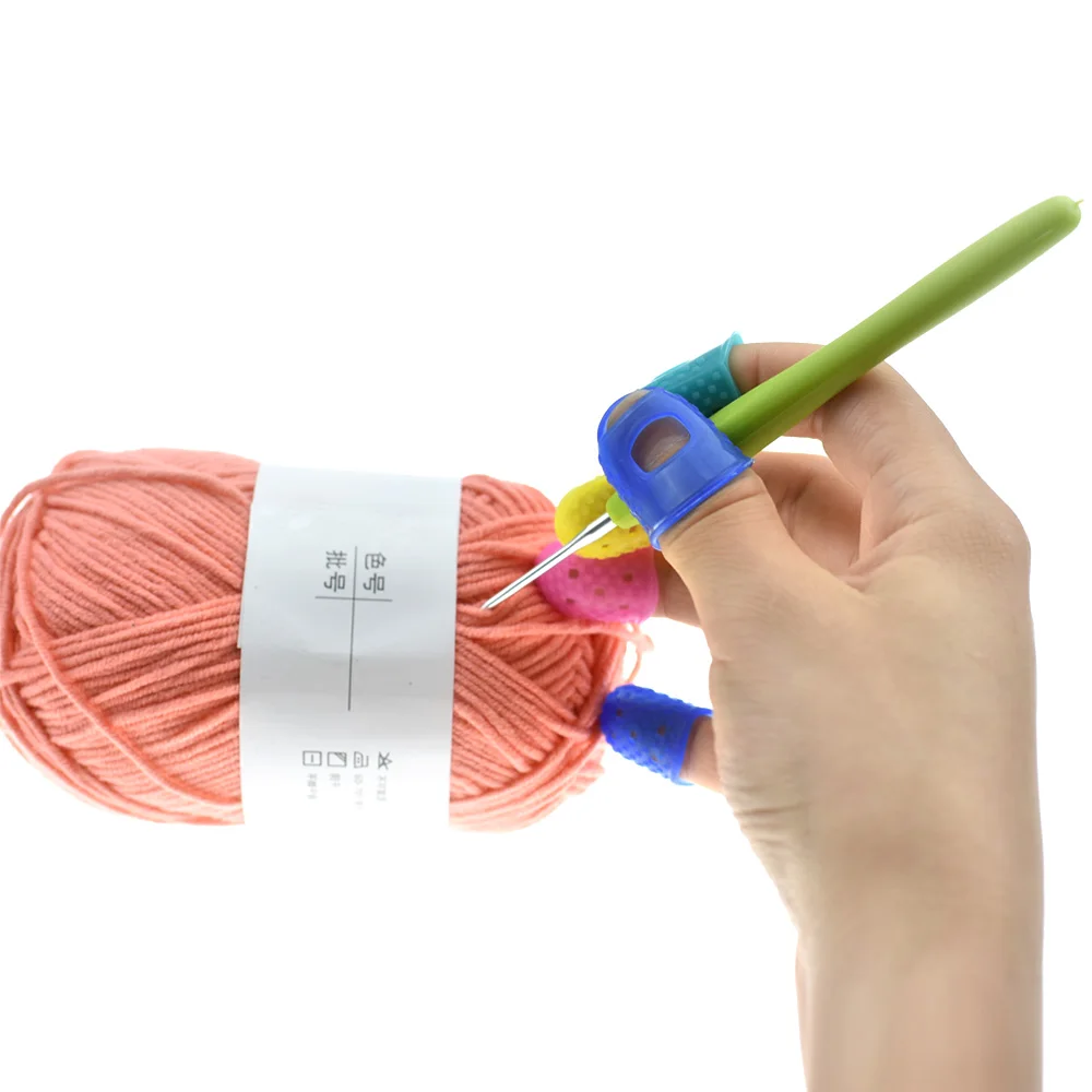 Silicone Thimble Finger Protector Stitching Sewing Needlework Tool Random Colors Musical instrument finger protector | Дом и сад