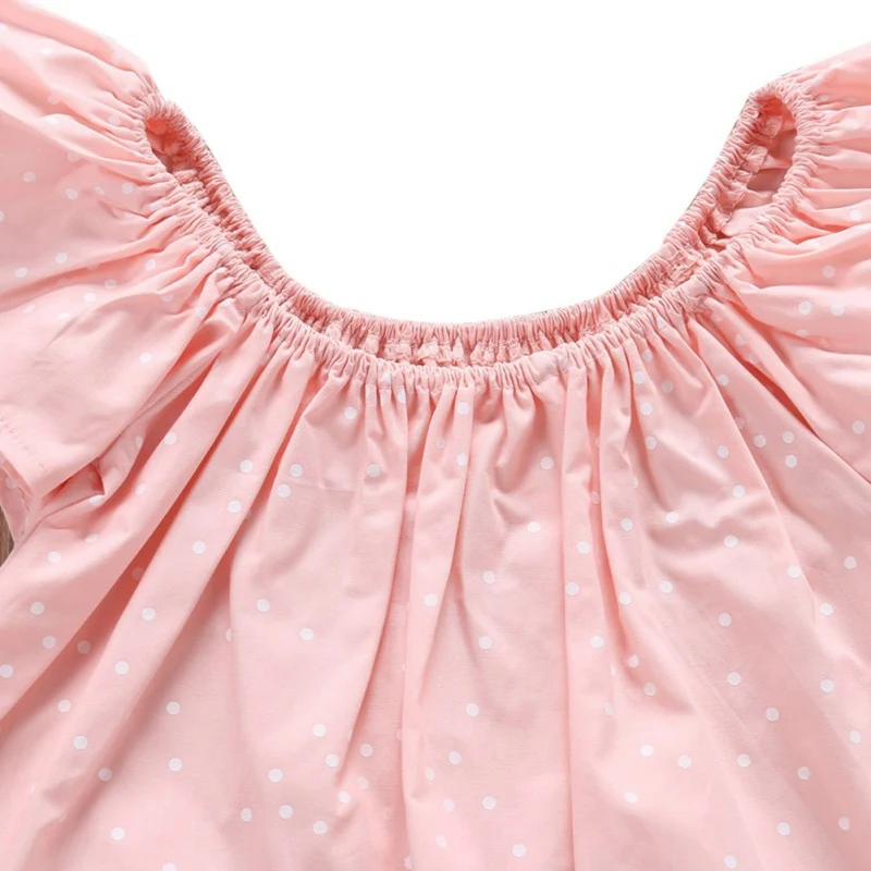 Летние высококачественные милые повседневные хлопковые топы в горошек с