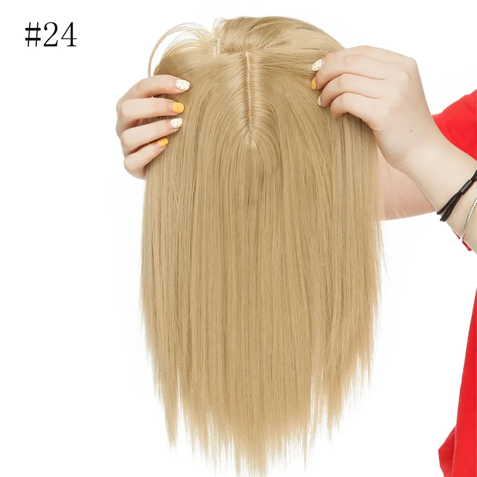 ash blonde SNOILITE 11 дюймов синтетические волосы на заколках в парике шиньоны прямые волосы с челкой для женщин и мужчин 8 цветов - Цвет: ash blonde