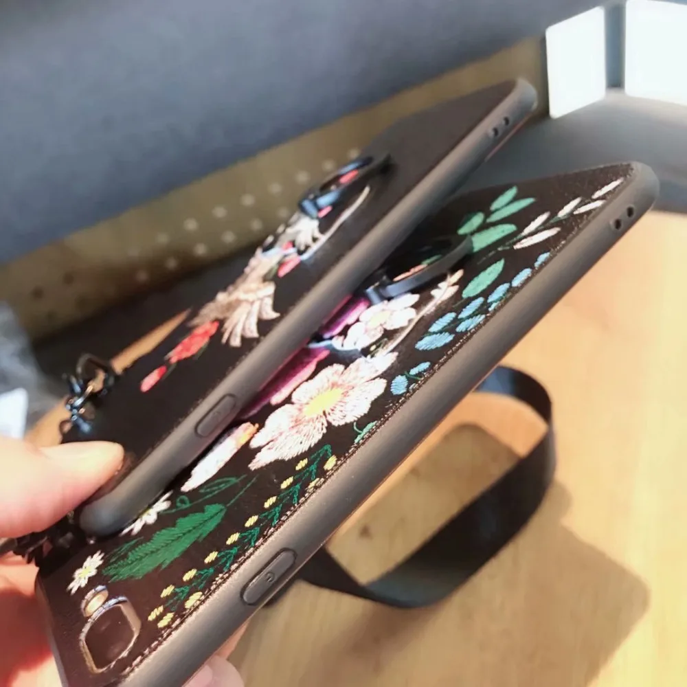Сумка для телефона чехол Apple iPhone 7 8 Plus X 6s 6 Модный с цветами и птицами держателем на