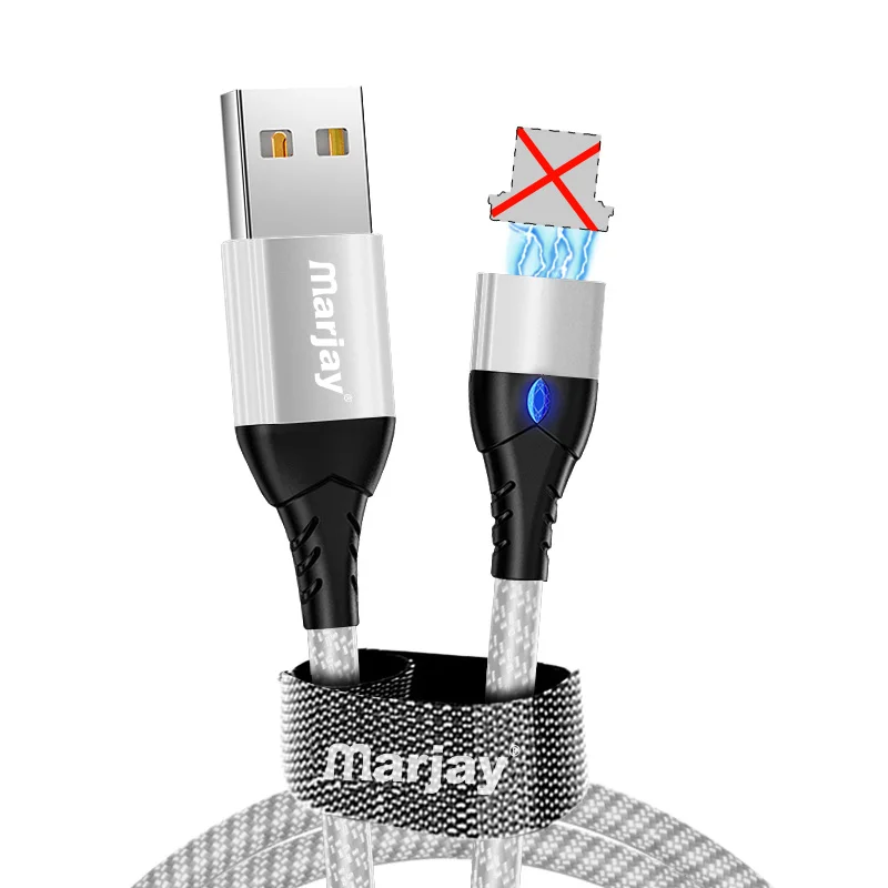 Silver Only Cable Магнитный usb-кабель Marjay для iPhone, кабель для быстрой зарядки и передачи данных для iPhone XS Max, XR X 8, 7, 6 S, Ipad, кабель для мобильного телефона - Цвет: Silver Only Cable