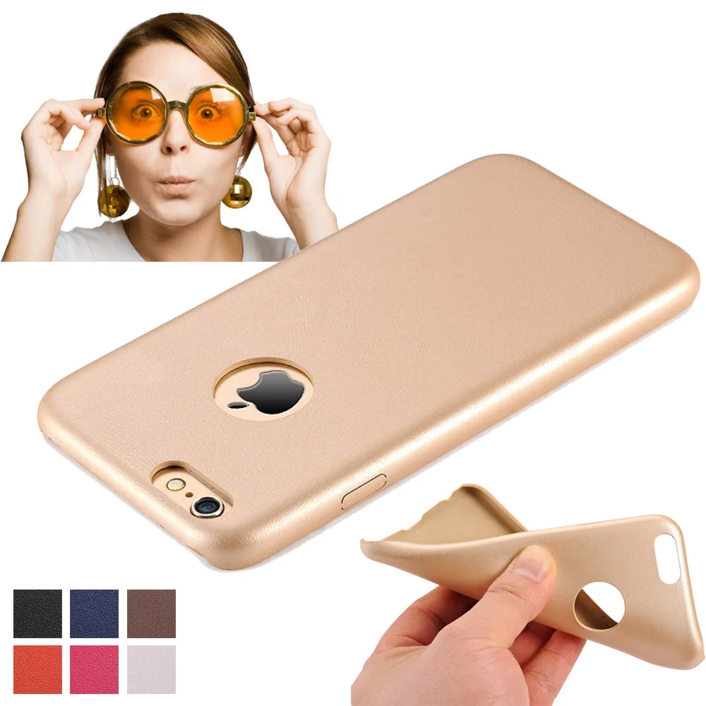 Ultra Slim Leather Case for Apple iPhone 6 S 4.7 4 7 дюймовый ТПУ с Логотипом Отверстие Телефон Мягкая