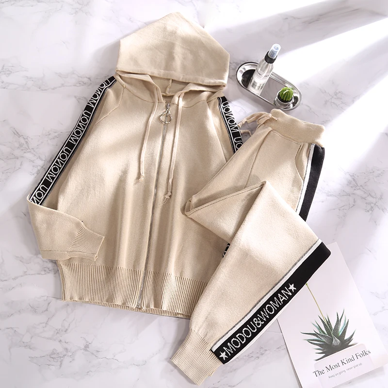 ALPHALMODA 2018 новые женские трикотажные спортивные костюмы с длинным рукавом Bf стиль