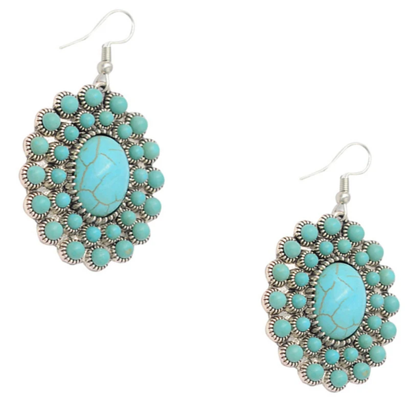 серьги с камнями Хиппи Boho Навахо ювелирных изделий бусинах камень чешские