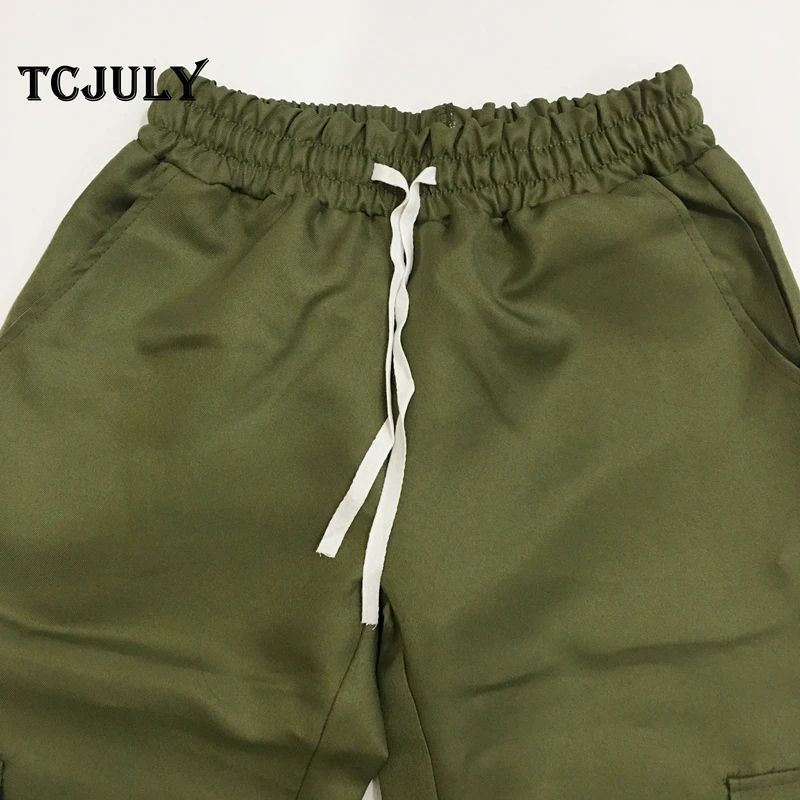 Женские брюки-карго TCJULY повседневные однотонные с высокой талией и карманами